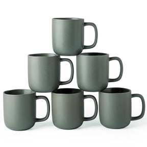 GUERAN 14oz Ceramic Coffee Mugs – Set of 6, Reactive Glaze