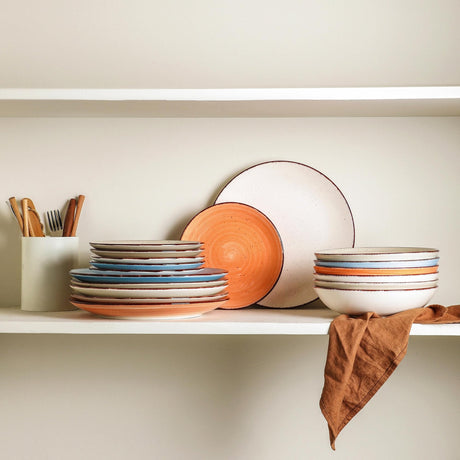 GUERAN Ceramic Dinner Plates – Set of 6, 10.5 Inch, Blue
