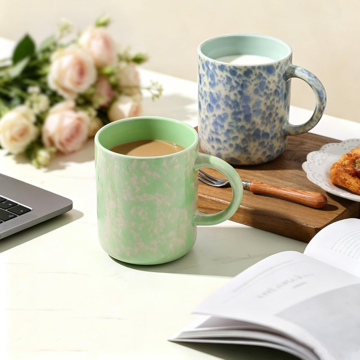 GUERAN 17oz Ceramic Coffee Mugs – Set of 4