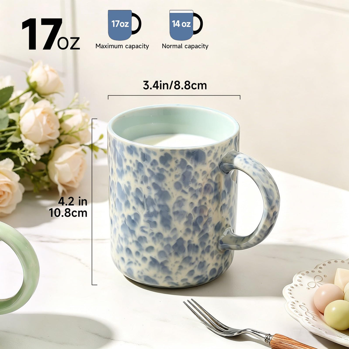 GUERAN 17oz Ceramic Coffee Mugs – Set of 4