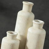 GUERAN Ceramic Vases Set of 3 – Whitewashed Neutral, Farmhouse Decor