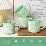 GUERAN 12oz Ceramic Coffee Mugs – Set of 4, Green