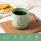 GUERAN 12oz Ceramic Coffee Mugs – Set of 4, Green