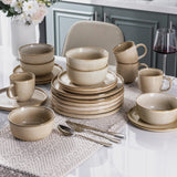 GUERAN Stoneware Dinnerware Set – Reactive Glaze, Service for 8
