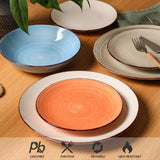 GUERAN Ceramic Dinner Plates – Set of 6, 10.5 Inch, Blue