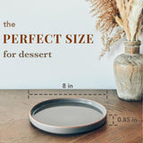 GUERAN Ceramic Flat Plates – Set of 6, 8 Inch, Neutral Colors