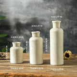GUERAN Ceramic Vases Set of 3 – Whitewashed Neutral, Farmhouse Decor