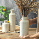 GUERAN Ceramic Vases Set of 3 – Whitewashed Neutral, Farmhouse Decor