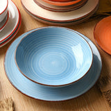 GUERAN Ceramic Dinner Plates – Set of 6, 10.5 Inch, Blue