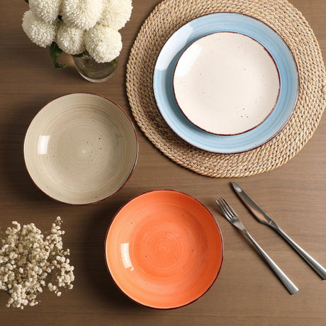 GUERAN Ceramic Dinner Plates – Set of 6, 10.5 Inch, Blue
